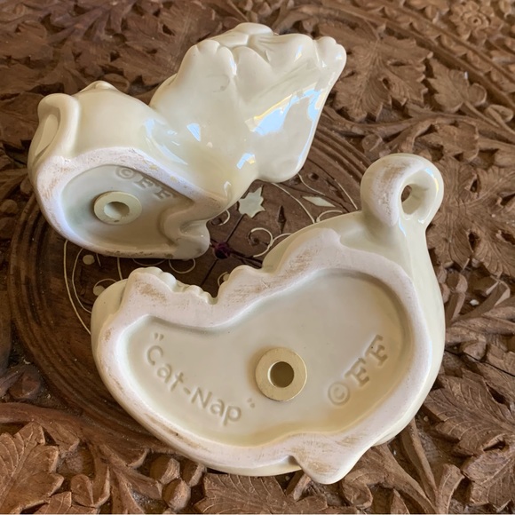 VTG Fitz & Floyd Japan Cat Nap Interlocking Sleeping Cats Salt & Pepper Shakers - Picture 4 of 6